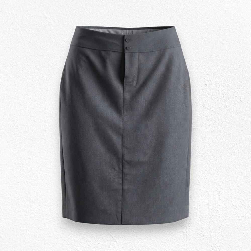 J. Crew Wool Pleated Pencil Skirt Gray Heather Charcoal Size 8 NWT Classic Work